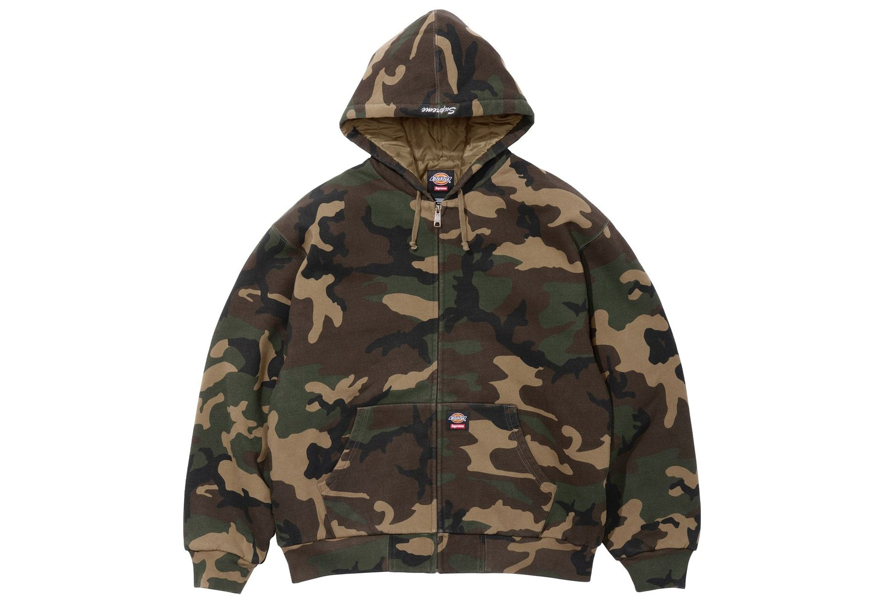 Supreme x Dickies Quilted Lined Zip Up Hooded Sweatshirt 