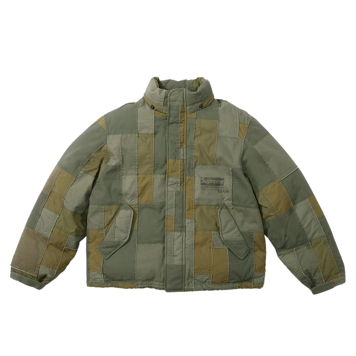 Supreme x JUNYA WATANABE COMME des GARÇONS MAN Patchwork Puffy Jacket Olive (FW21) OLIVE sneaker – authenticated on KLEKT