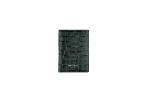 Aime Leon Dore Croc-Embossed Leather Passport Holder 'Pine Grove' (FW25)