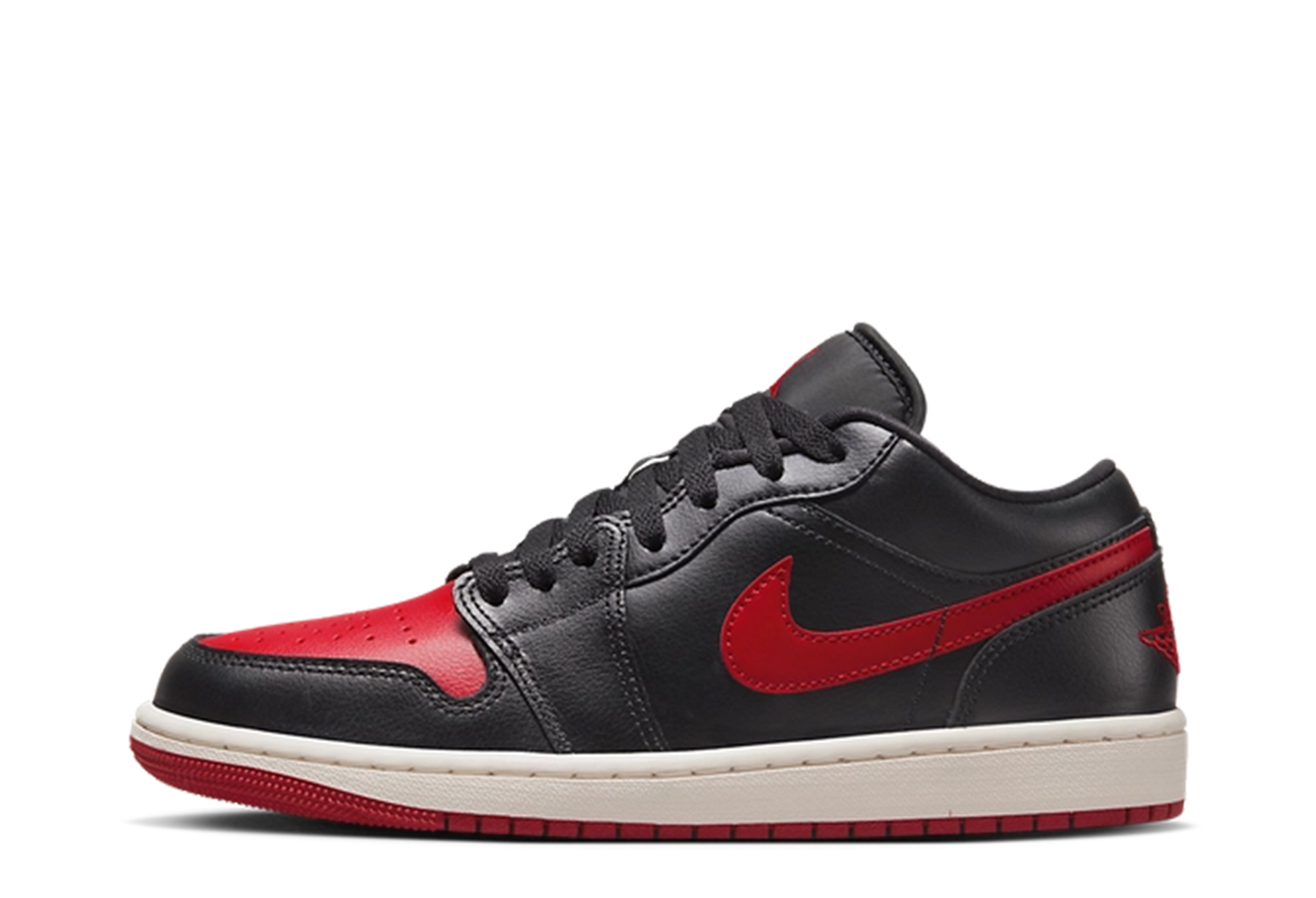 Air Jordan 1 Low WMNS 'Bred Sail' (2023) Black/Gym Red/Sail sneaker – authenticated on KLEKT