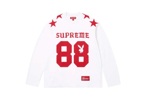 Supreme x Playboy® L/S Football Top 'White' (SS26) – authenticated on KLEKT