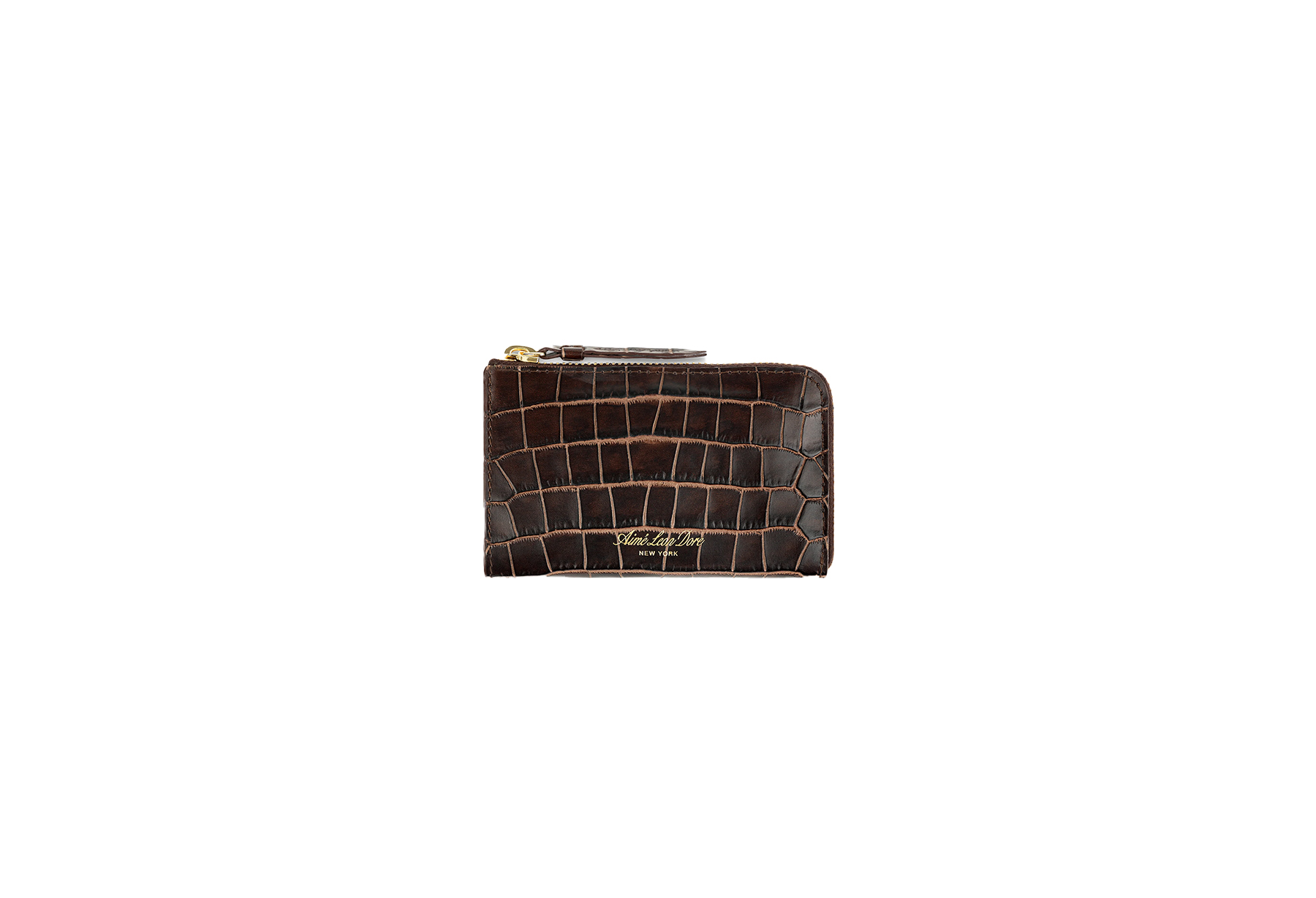 Aime Leon Dore Croc-Embossed Leather Zip Cardholder 'Espresso' (FW25) ESPRESSO sneaker – authenticated on KLEKT