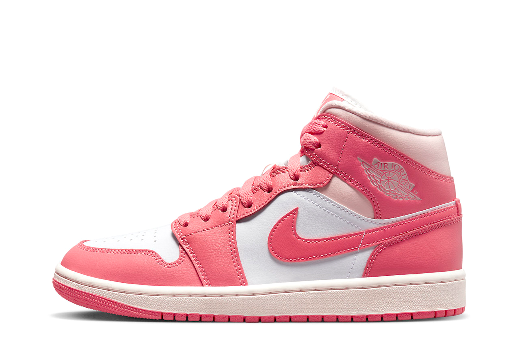 Air Jordan 1 Mid WMNS “Strawberries and Cream” (2023) White/Sea Coral-Atmosphere-Sail sneaker – authenticated on KLEKT