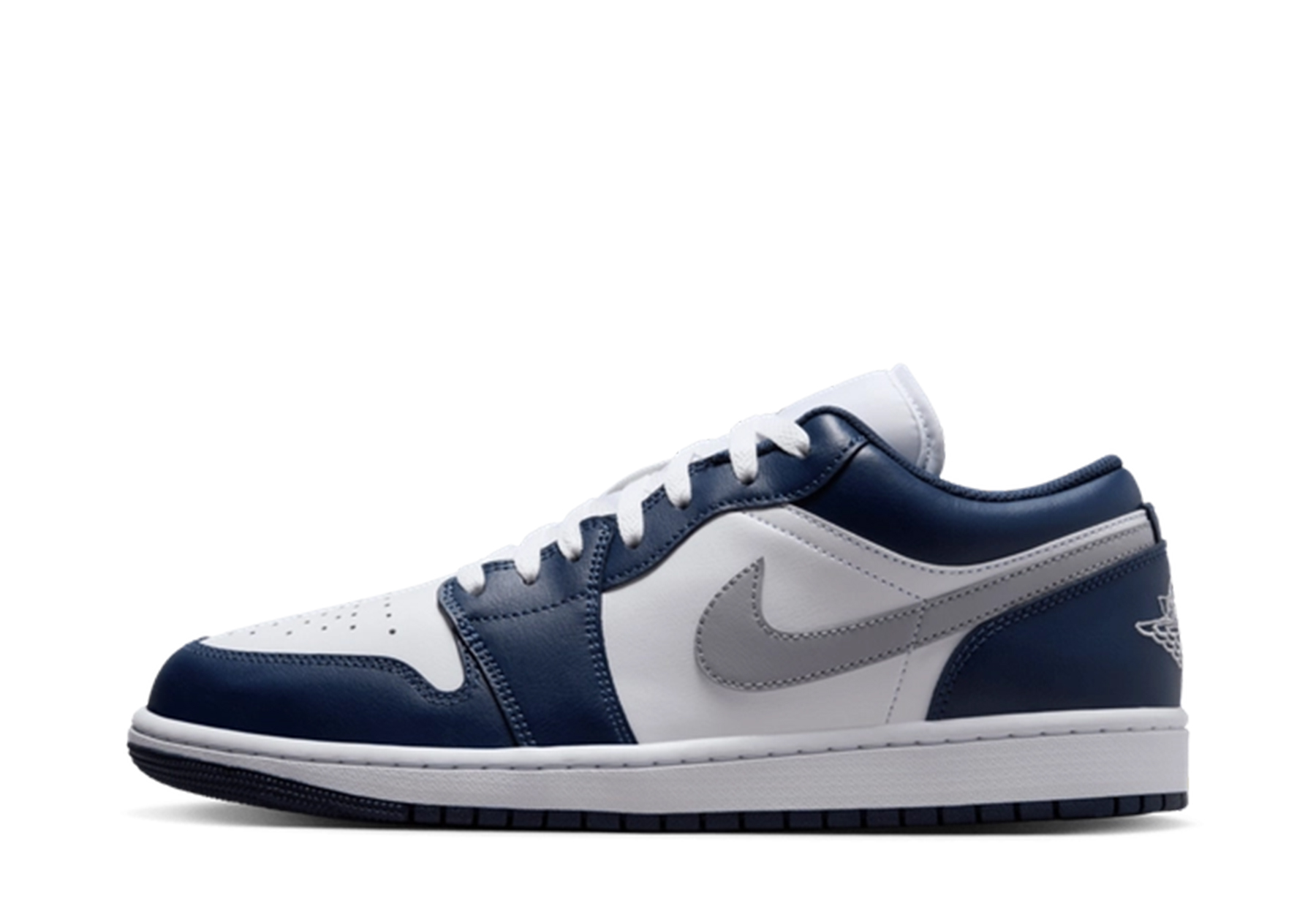 Air Jordan 1 Low 'Midnight Navy' (2024) White/Wolf Grey/Midnight Navy sneaker – authenticated on KLEKT