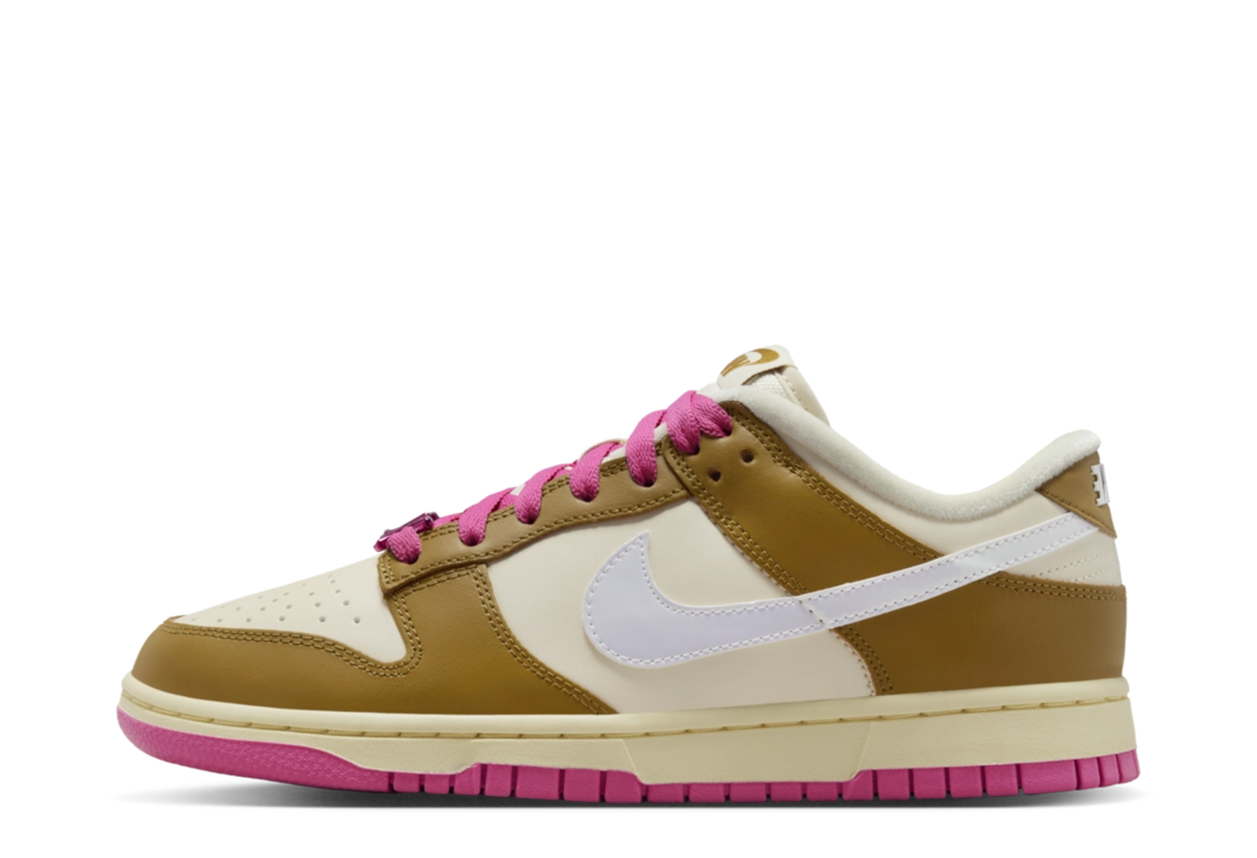 Nike Dunk Low WMNS 'Just Do It Bronzine' (2024) Bronzine/Coconut Milk/Playful Pink sneaker – authenticated on KLEKT