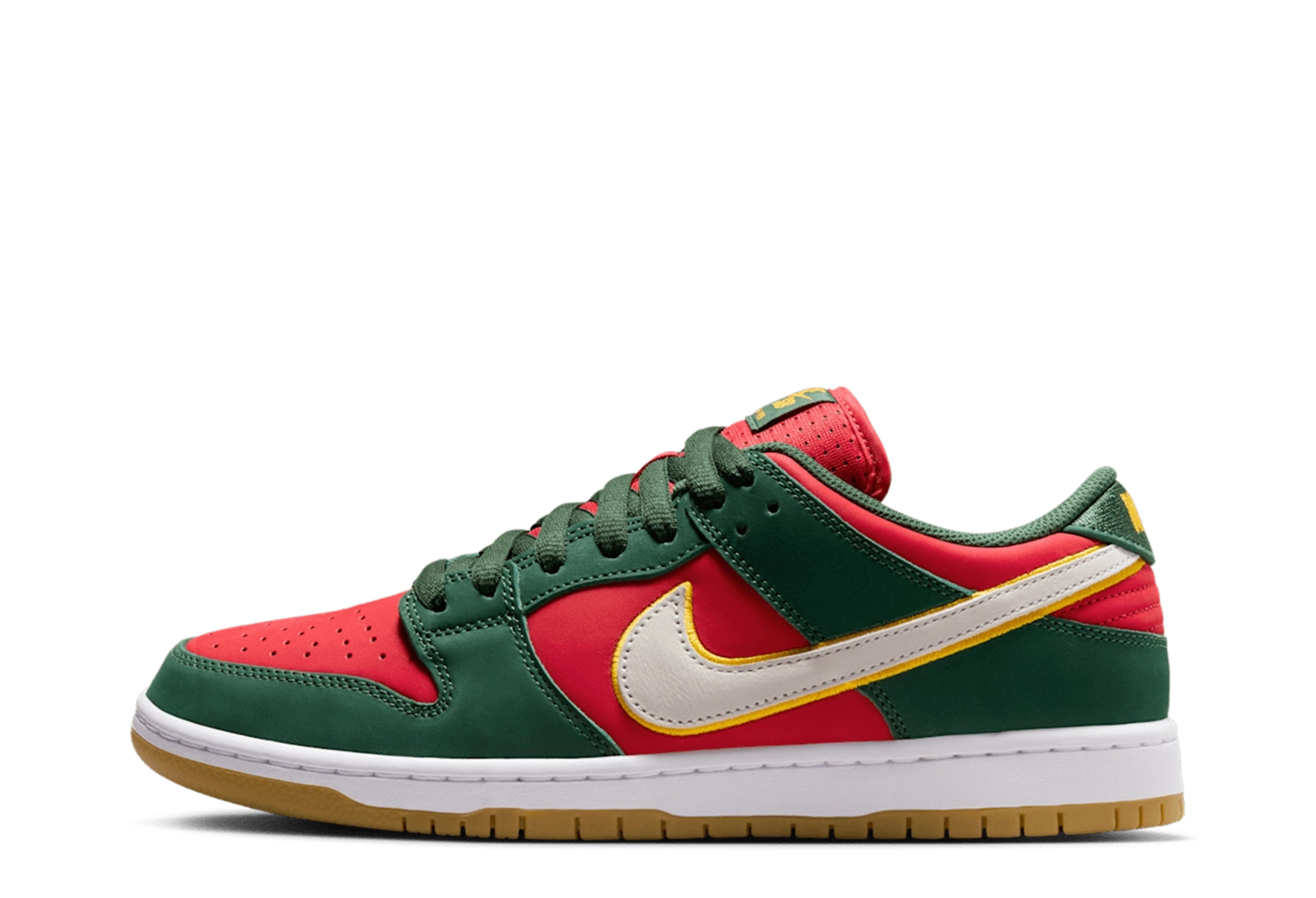 Nike SB Dunk Low Pro PRM 'Seattle Supersonics' (2024) Fir/White/University Gold sneaker – authenticated on KLEKT