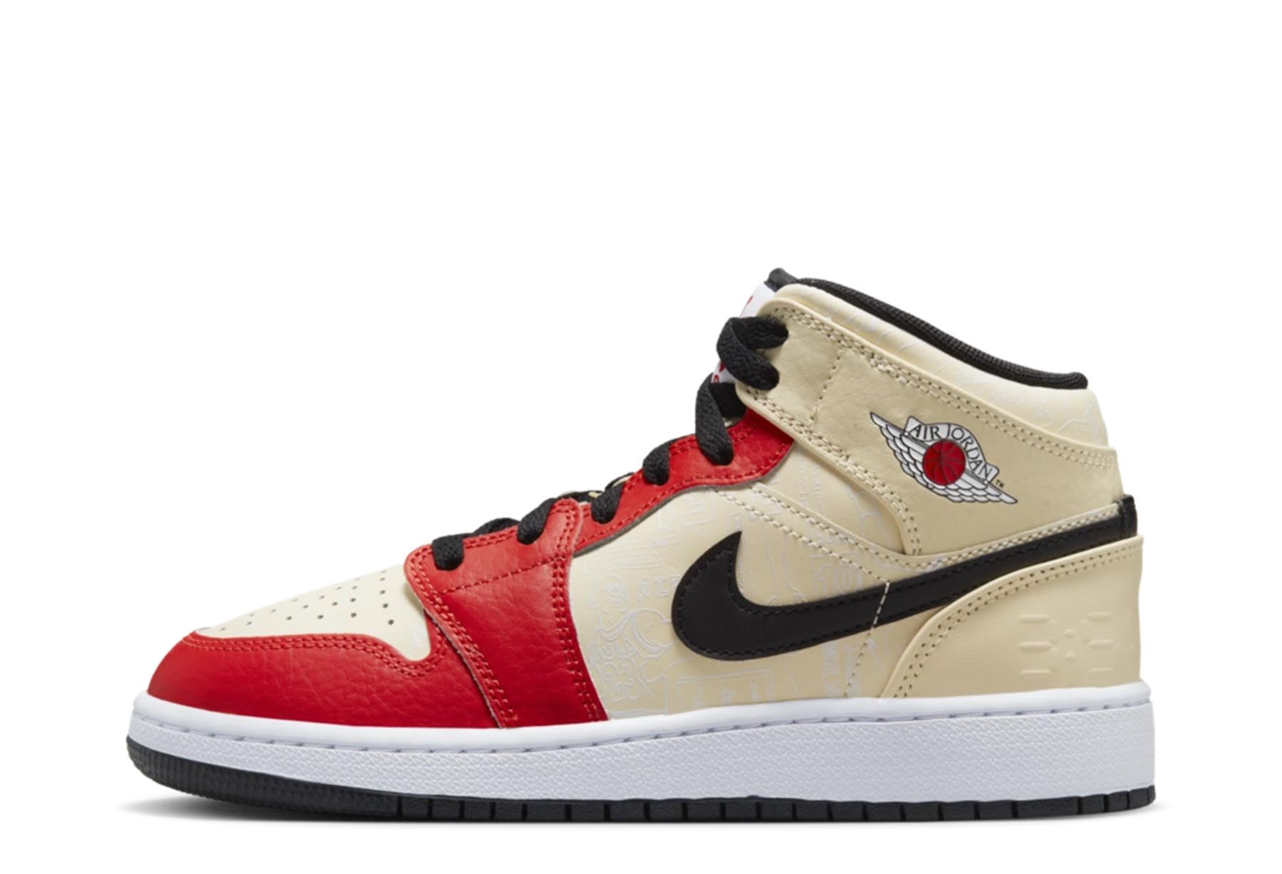 Air Jordan 1 Mid GS 'Dunk Contest' (2023) Muslin/Chile Red/Hyper Royal/White sneaker – authenticated on KLEKT