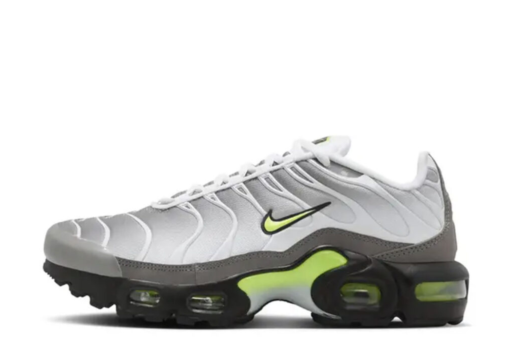 Nike Air Max Plus GS 'Neon' (2026) WHITE/GREY/NEON YELLOW sneaker – authenticated on KLEKT