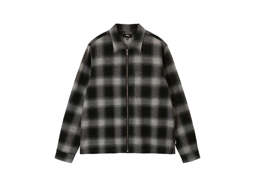 Stussy Hank Plaid Zip Shirt Grey (FW22)