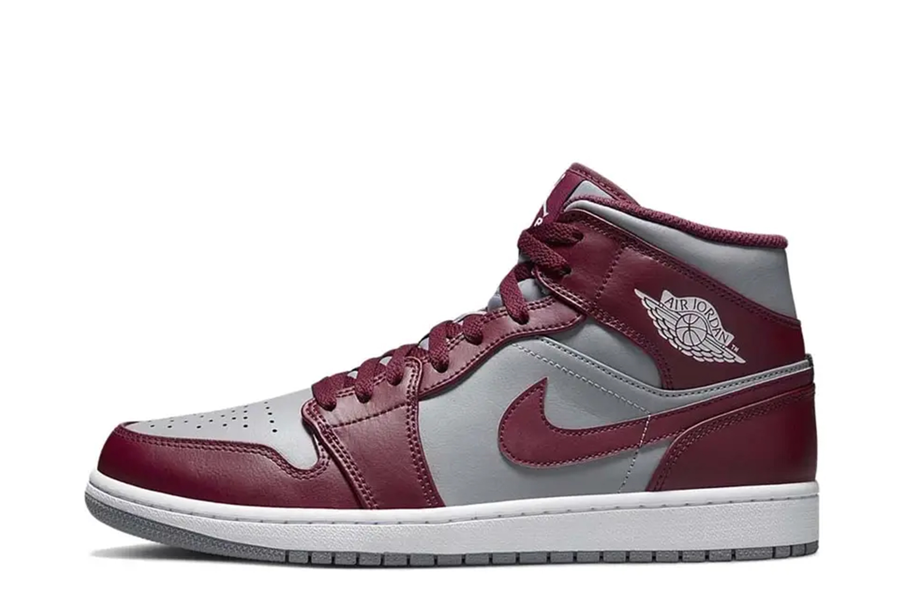 Air Jordan 1 Mid 'Team Red' (2022) Cherrywood Red/Cement Grey/White sneaker – authenticated on KLEKT