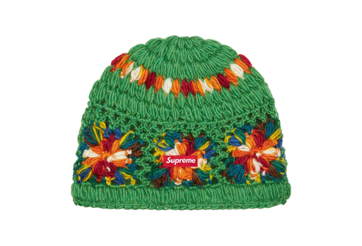 Supreme Crochet Beanie 'Green' (SS25) – authenticated on KLEKT