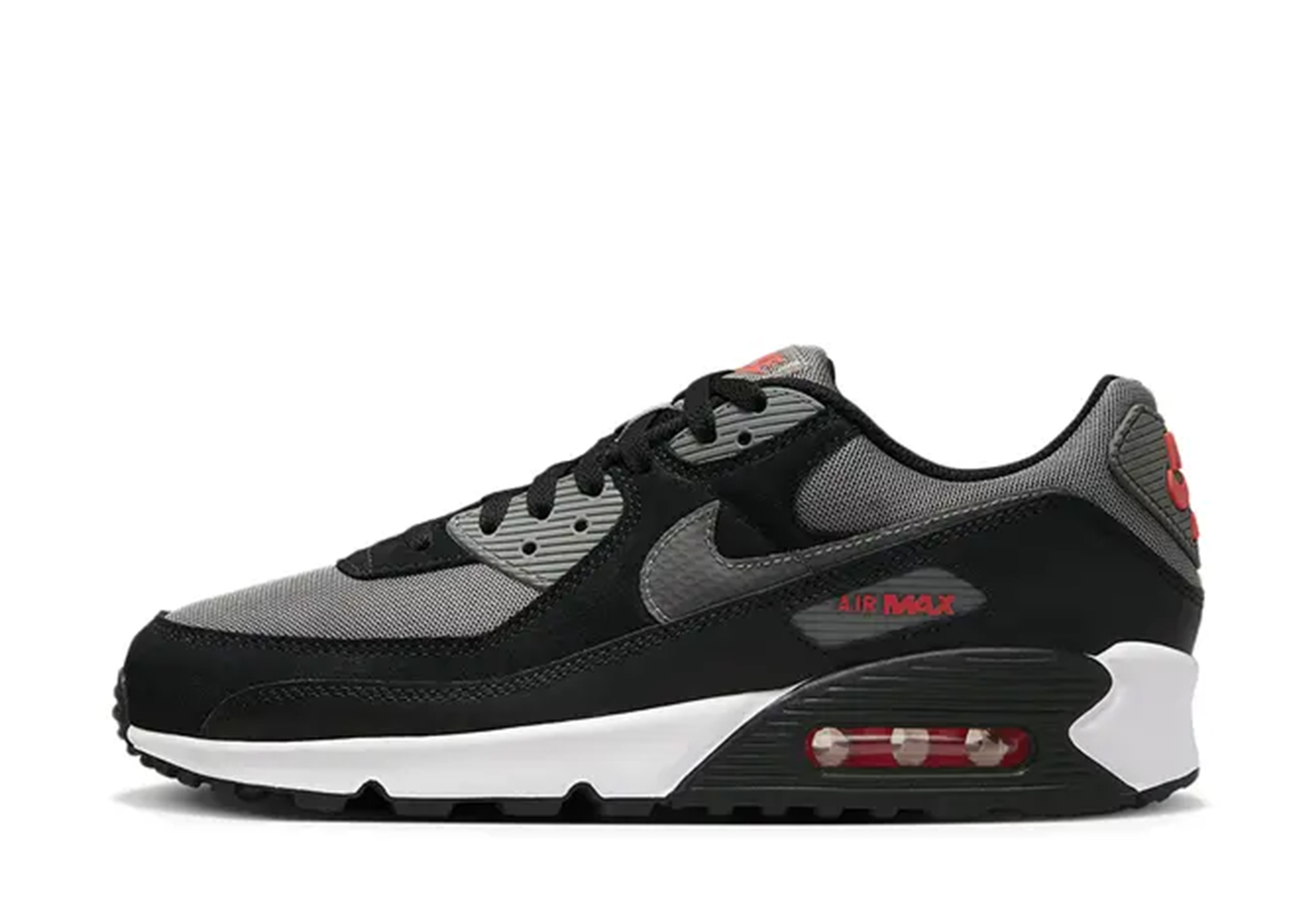 Nike Air Max 90 Black Red Grey (2023) BLACK/RED/GREY sneaker – authenticated on KLEKT