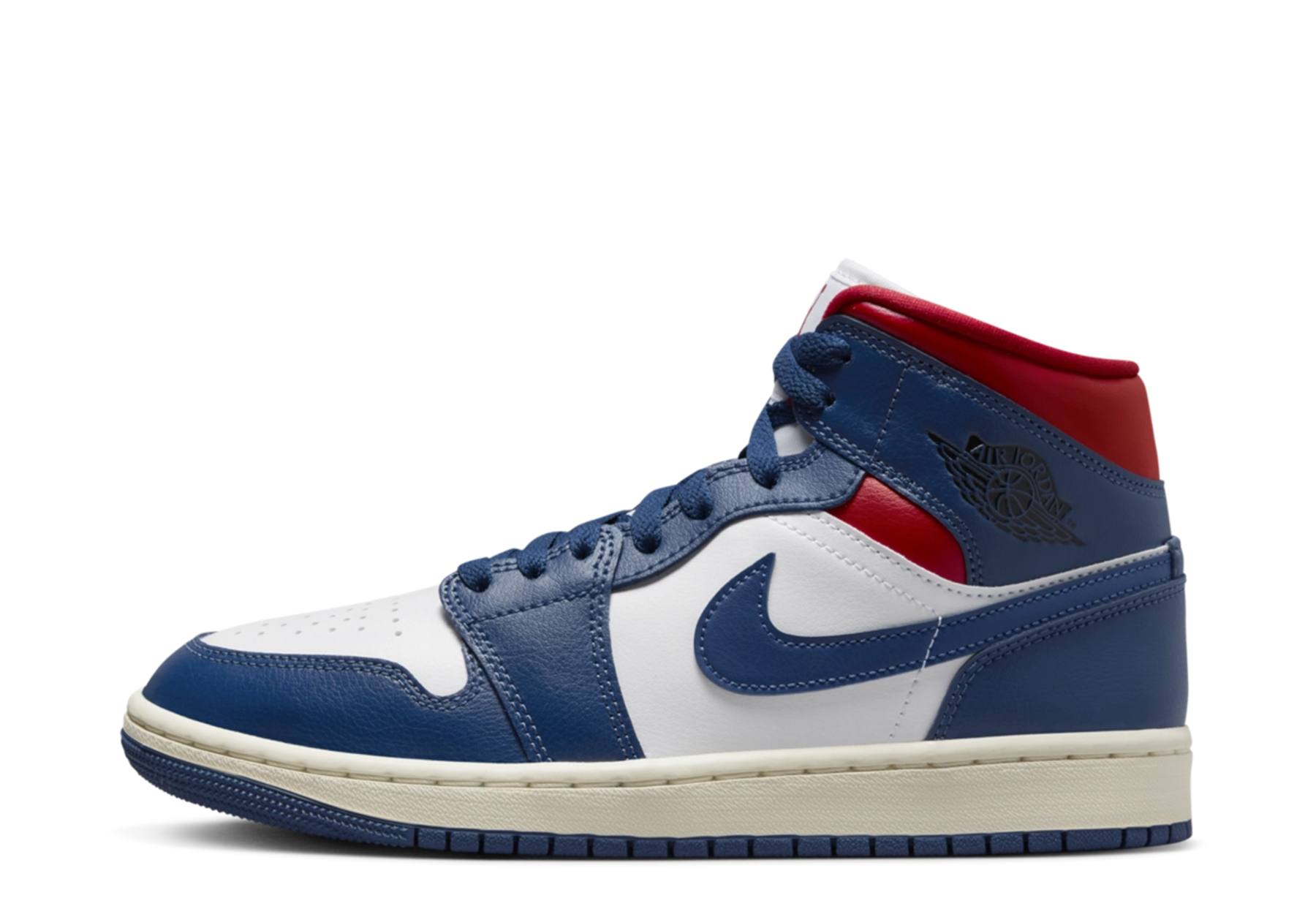 Air Jordan 1 Mid WMNS 'French Blue' (2023) Blue/White/Red sneaker – authenticated on KLEKT