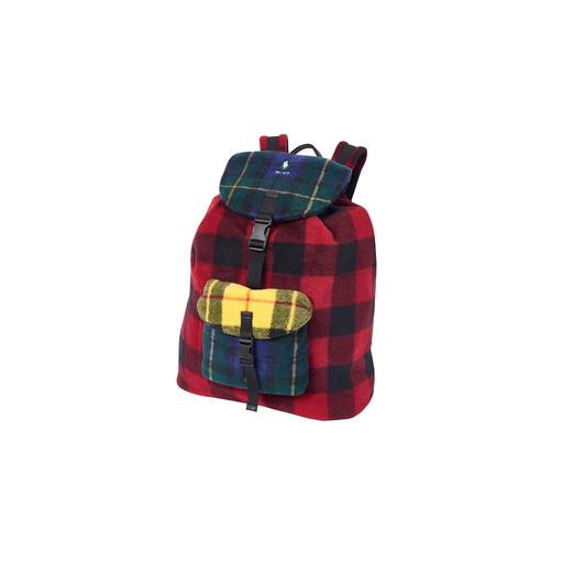 Palace x Polo Ralph Lauren Fleece Backpack Glen Plaid Yellow Buffalo (FW18)