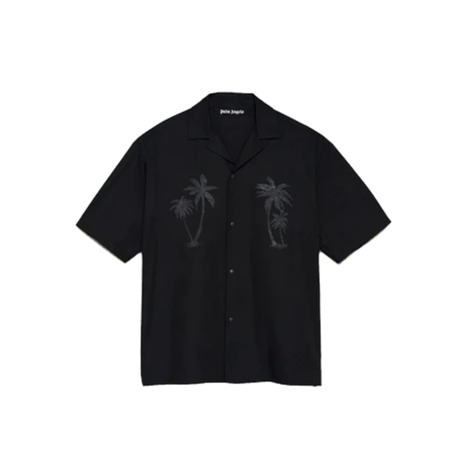Palm Angles x Team Wang Palm Trees Bowling Shirt Black (SS21)