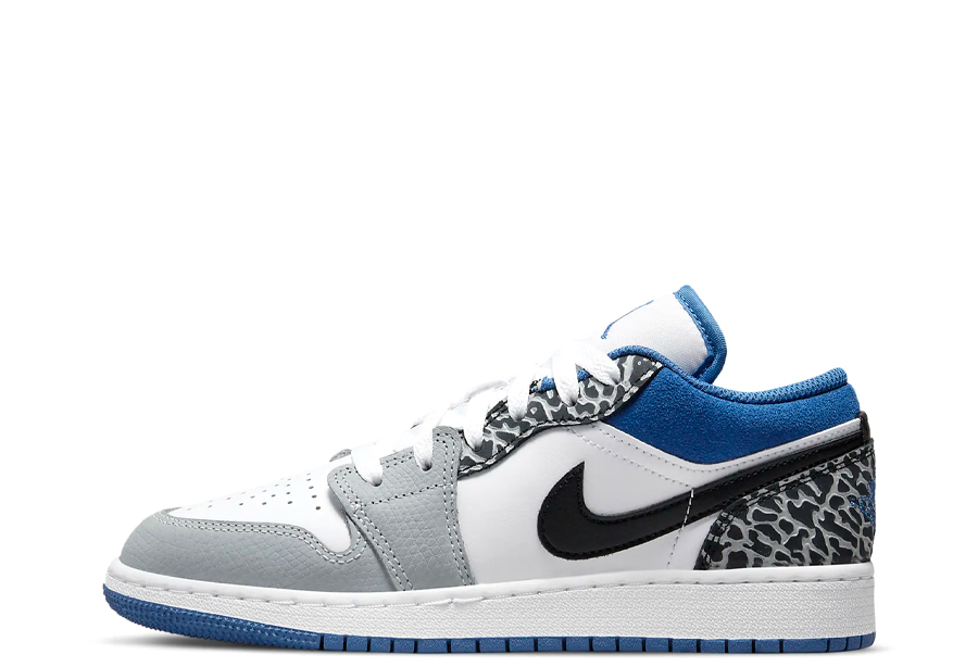 Air Jordan 1 Low GS SE True Blue (2022)  WHITE/GREY/TRUE BLUE/BLACK sneaker – authenticated on KLEKT