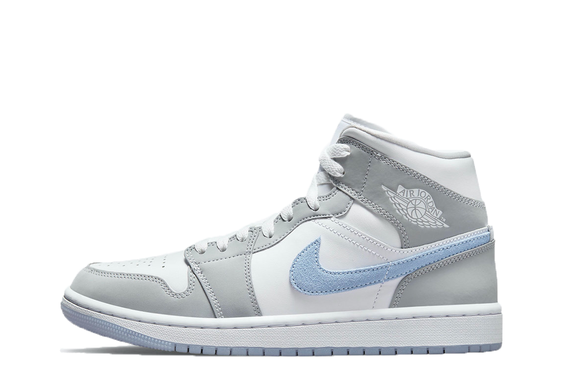Air Jordan 1 Mid WMNS 'Wolf Grey' (2021) WOLF GREY/BLUE ALIMINIUM sneaker – authenticated on KLEKT