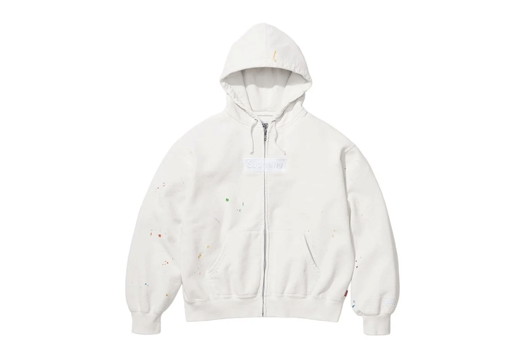 Supreme x MM6 Maison Margiela Box Logo Zip Up Hooded Sweatshirt