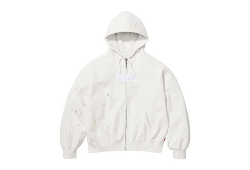 Supreme x MM6 Maison Margiela Box Logo Zip Up Hooded Sweatshirt 'White' (SS26)