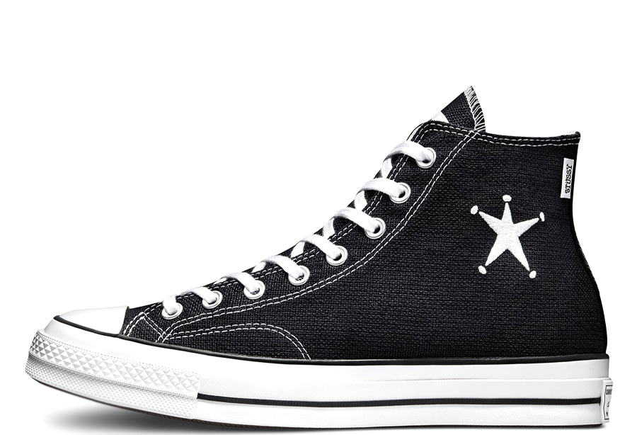 Converse x Stussy Chuck 70 High Black White (2022) Black/White sneaker – authenticated on KLEKT