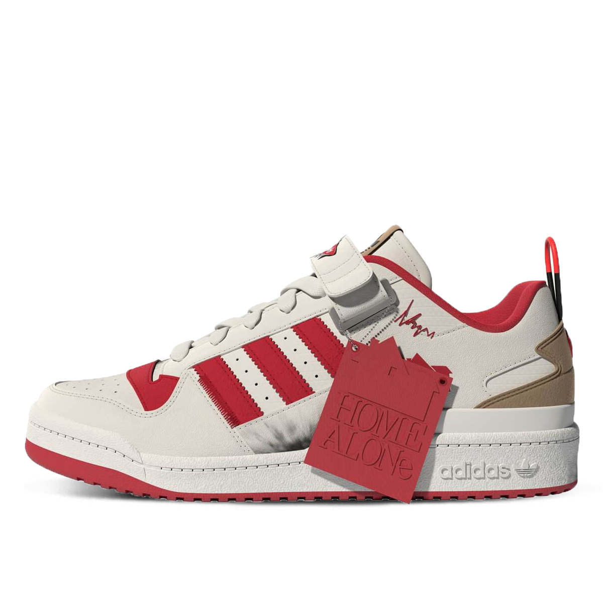 Adidas x Home Alone Forum Low (2021) CREAM WHITE/COLLEGIATE RED/OFF WHITE sneaker – authenticated on KLEKT
