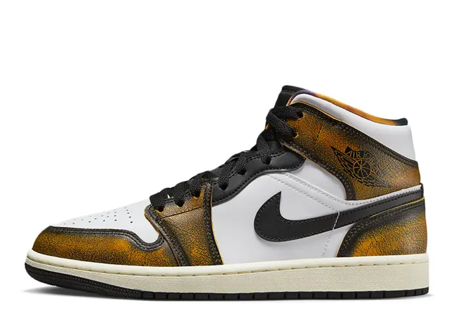 Air Jordan 1 Mid Wear Away Orange (2022) BLACK/TAXI-WHITE-SAIL sneaker – authenticated on KLEKT