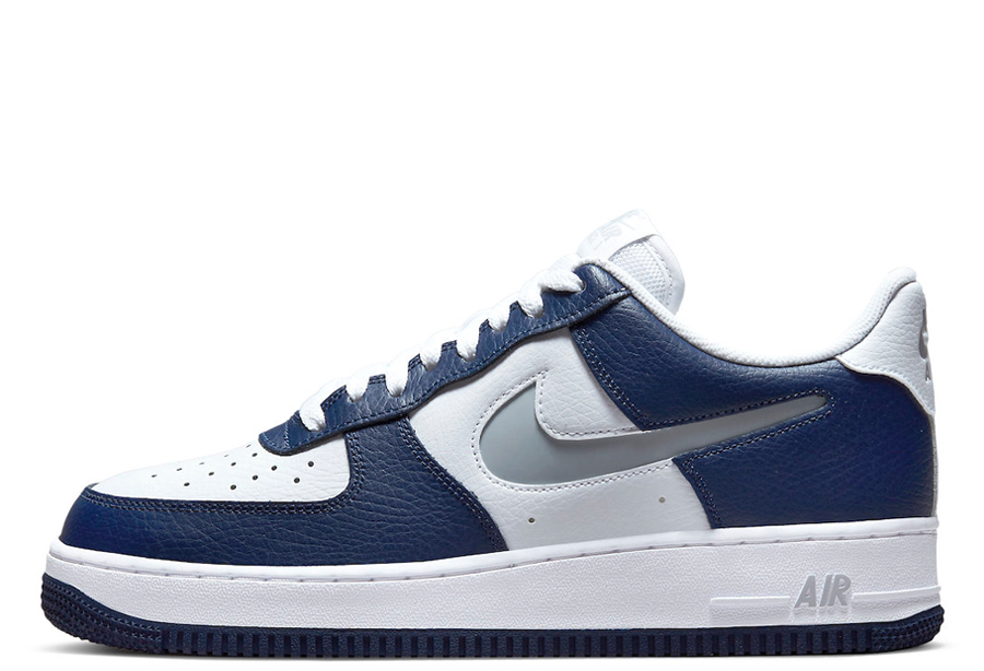 Nike Air Force 1 Low Cut-Out White Navy (2022) white/navy/grey sneaker – authenticated on KLEKT