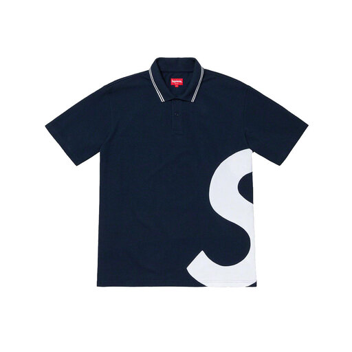 Supreme S Logo Polo Shirt Navy (SS19)