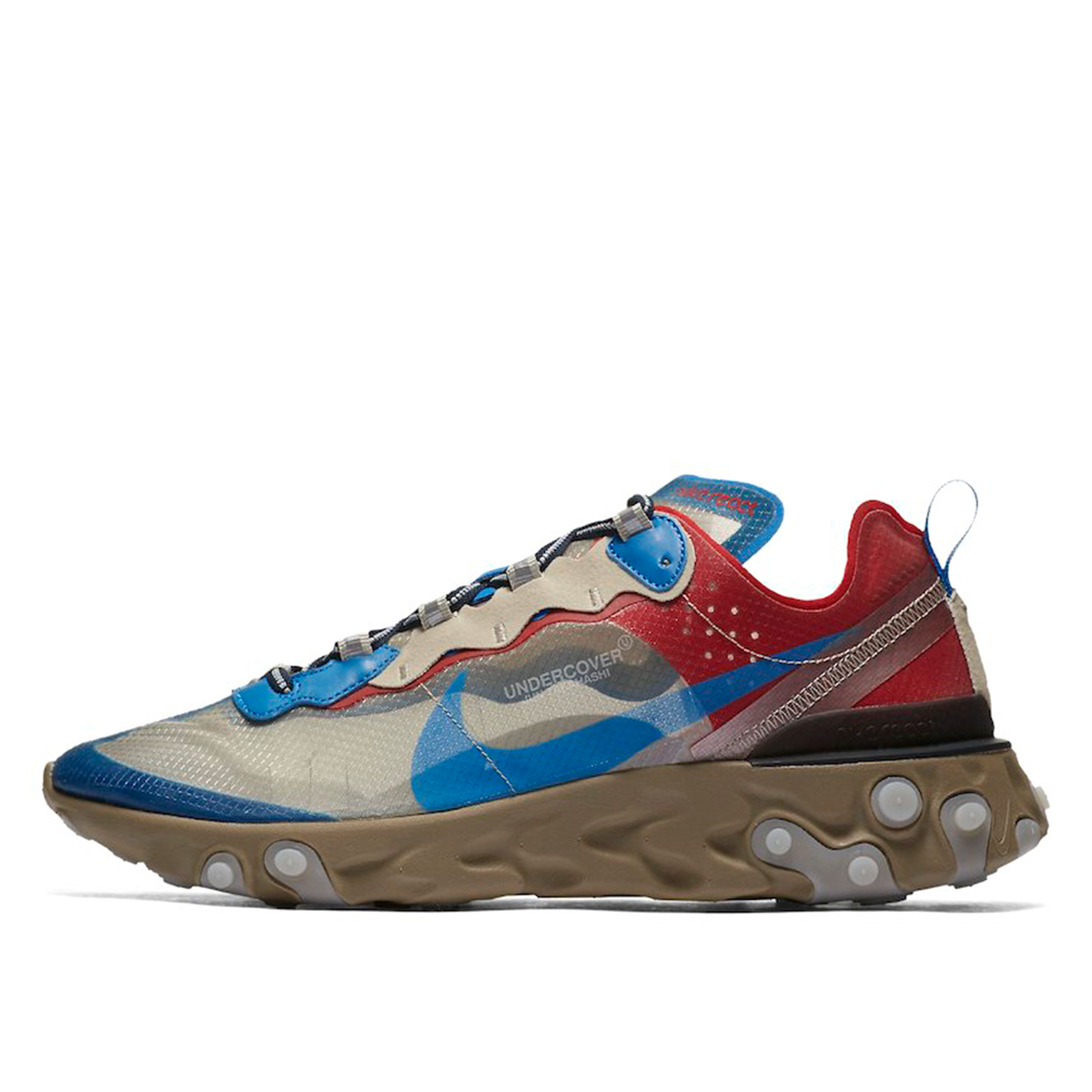Nike x Undercover React Element 87 Khaki Red (2018) sneaker – authenticated on KLEKT