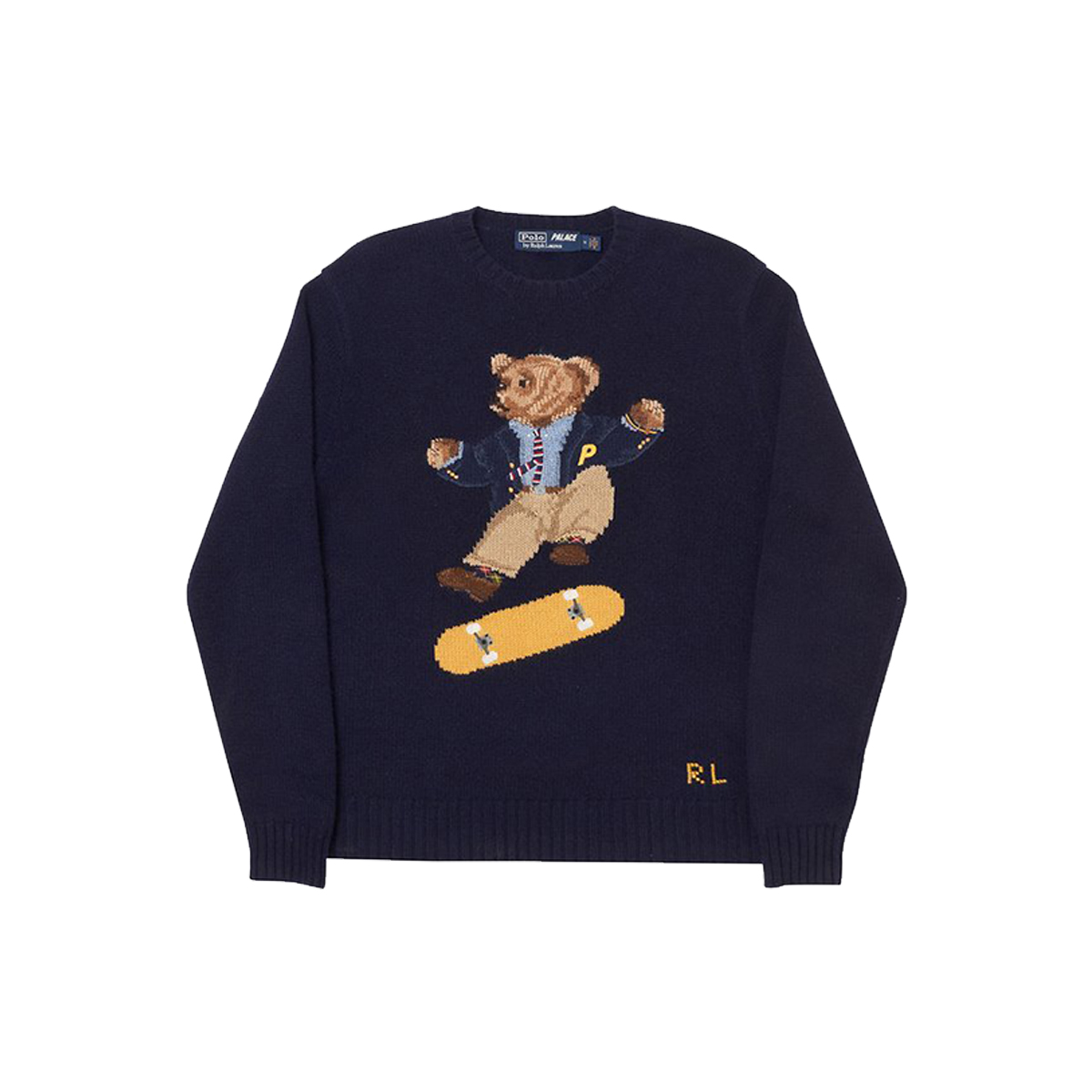Palace x Polo Ralph Lauren Skate Polo Bear Sweater Aviator Navy (FW18) sneaker – authenticated on KLEKT