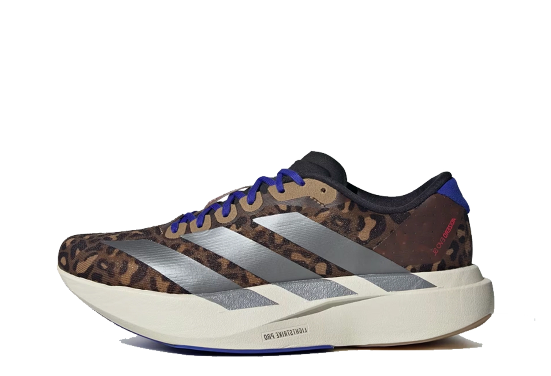 Adidas Adizero EVO SL 'Leopard Print' (2025) Preloved Brown/Iron Metallic/Lucid Blue sneaker – authenticated on KLEKT
