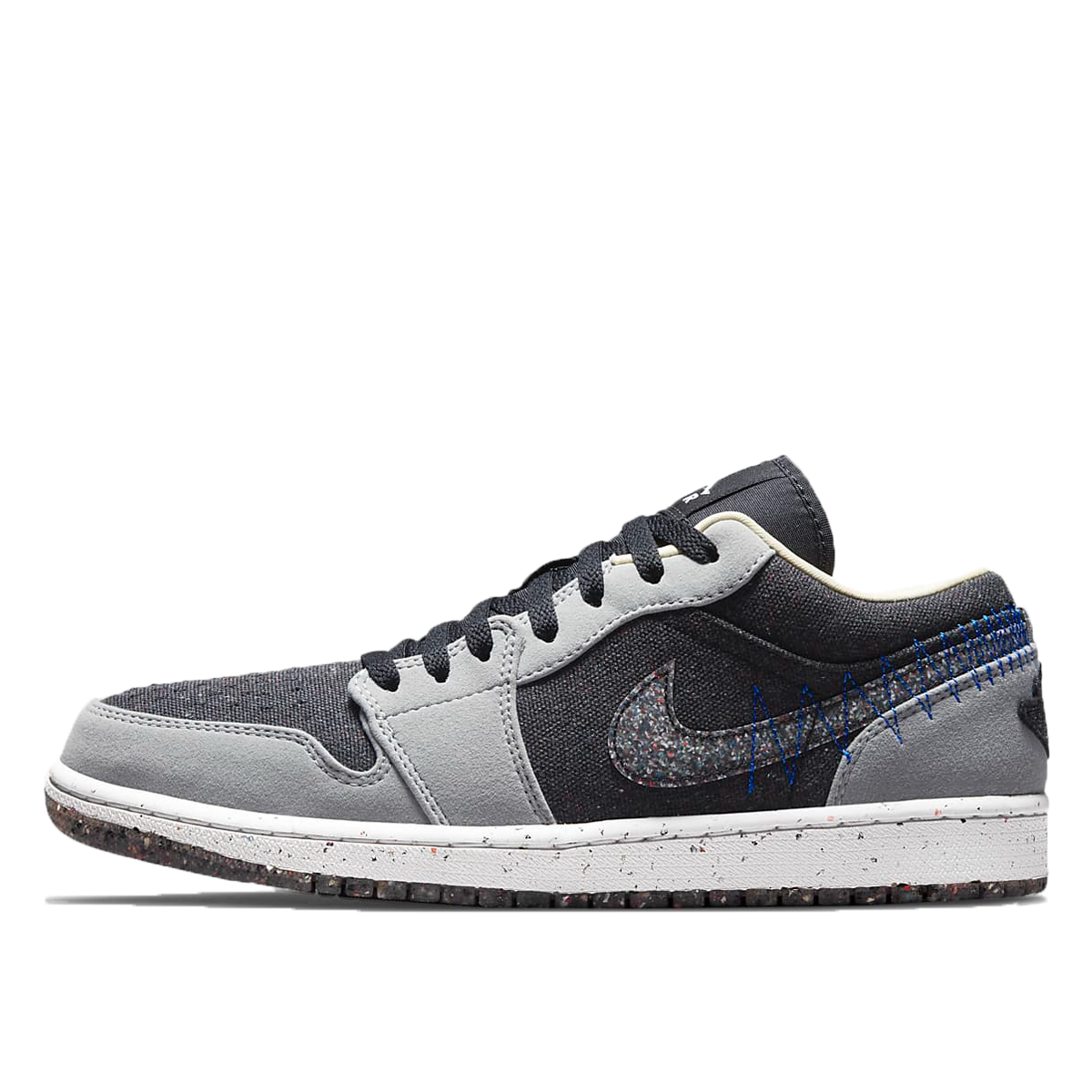 Air Jordan 1 Low Crater Grey Black (2021) BLACK/GREY/ROYAL sneaker – authenticated on KLEKT