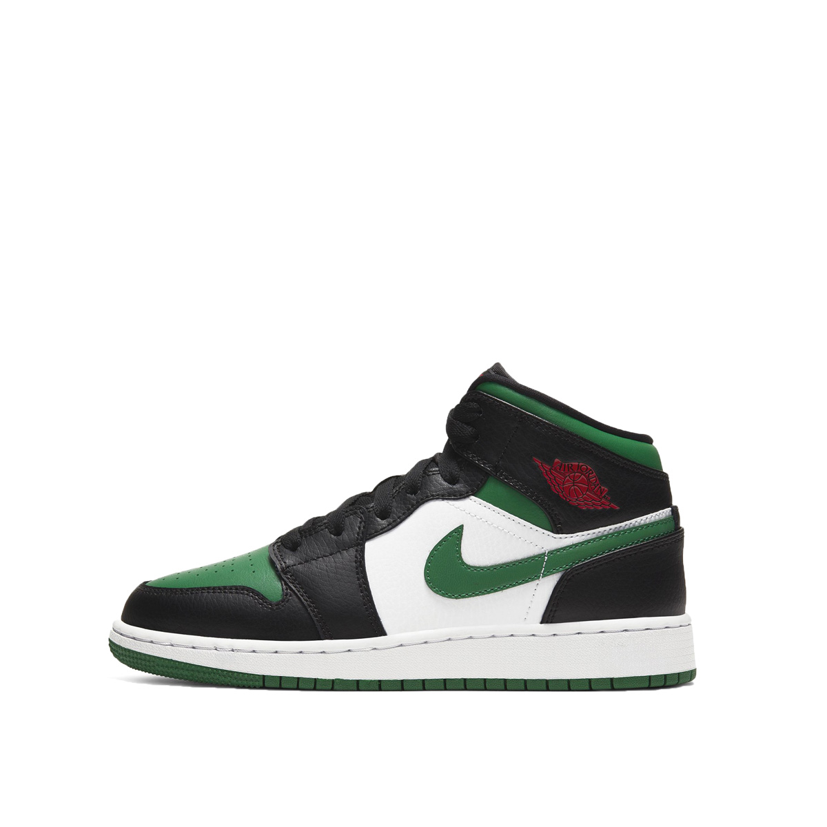 Air Jordan 1 Mid 'Pine Green' (GS) (2019) BLACK/GYM RED/WHITE/PINE GREEN sneaker – authenticated on KLEKT