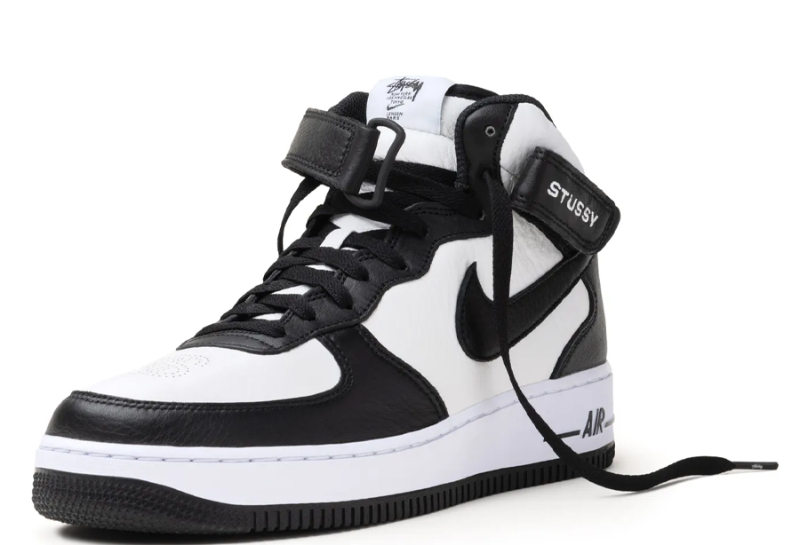 Nike x Stussy Air Force 1 Mid Black White (2022) Black/White sneaker – authenticated on KLEKT