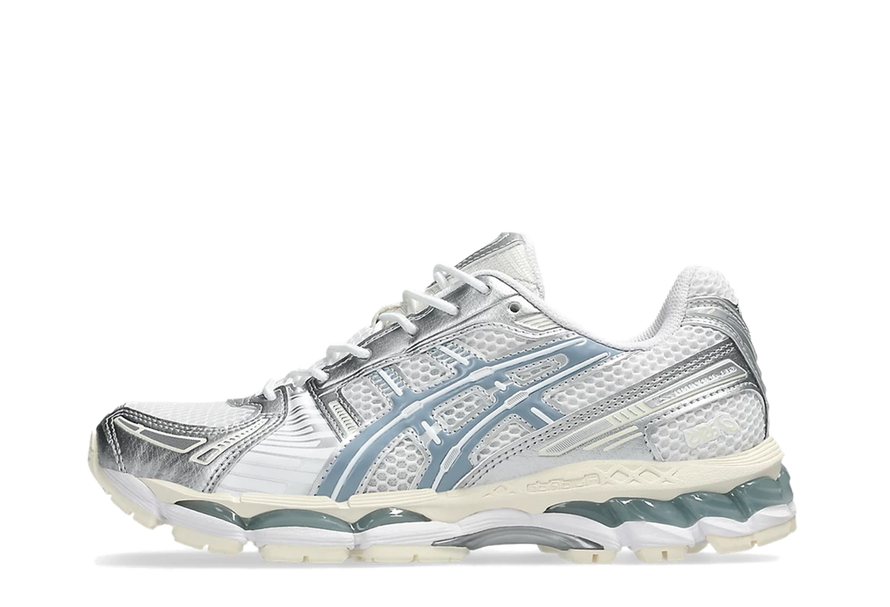 Asics GEL-KAYANO 12.1 'Silver Ice Blue' (2025) White/Metallic Silver/Beige sneaker – authenticated on KLEKT