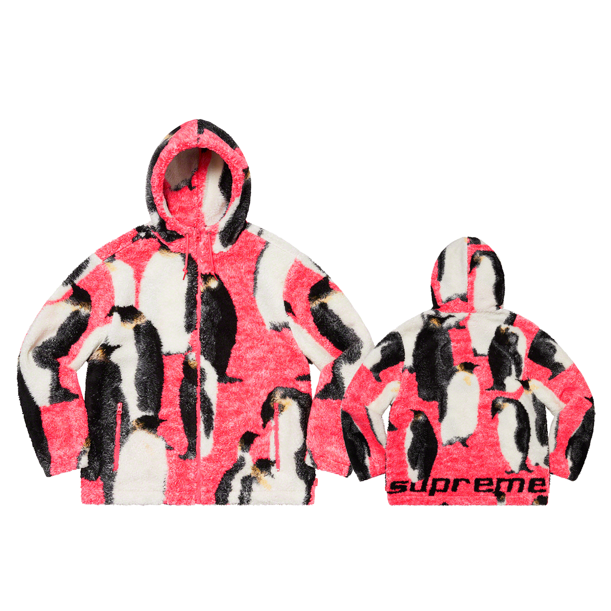 Supreme Penguins Hooded Fleece Jacket Pink (FW20) PINK sneaker – authenticated on KLEKT
