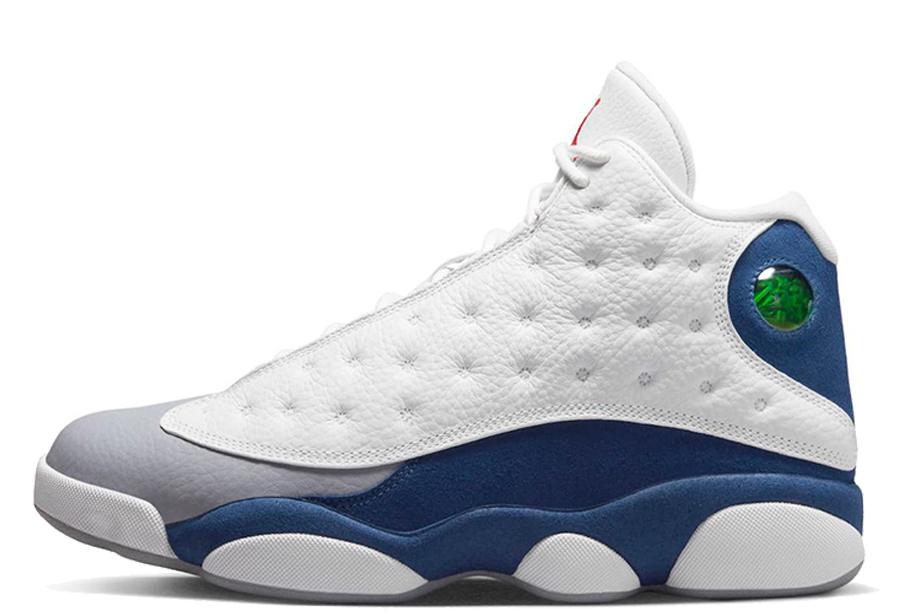 Air Jordan 13 French Blue (2022) White/Fire Red/French Blue/Light Steel Grey sneaker – authenticated on KLEKT