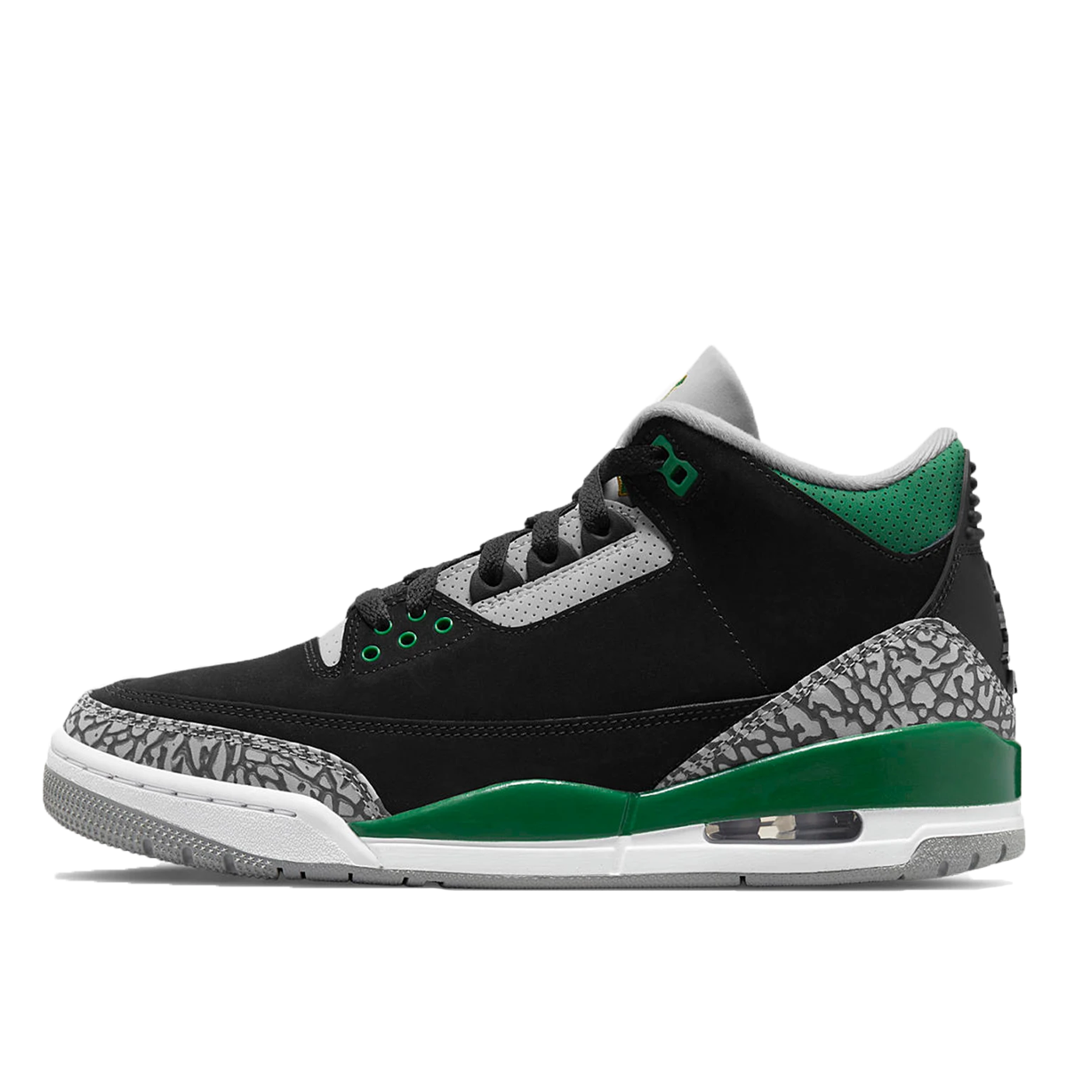 Air Jordan 3 Retro 'Pine Green' (2021) BLACK/SILVER/WHITE/PINE GREEN sneaker – authenticated on KLEKT