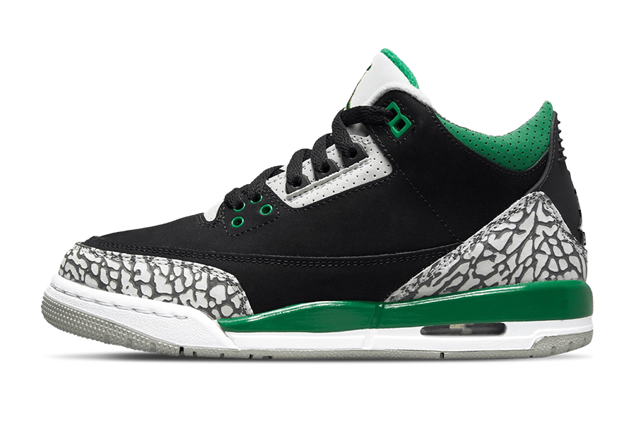 Air Jordan Jordan 3 Retro Pine Green (GS) BLACK/SILVER/WHITE/PINE GREEN sneaker – authenticated on KLEKT