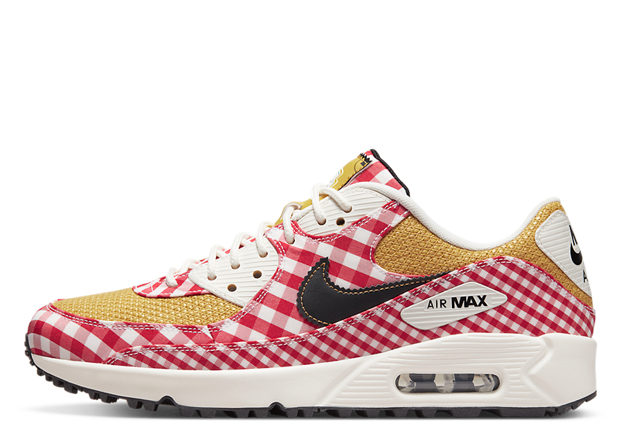 Nike Air Max 90 Golf NRG Picnic (2022) university red/white/sand gold/black sneaker – authenticated on KLEKT