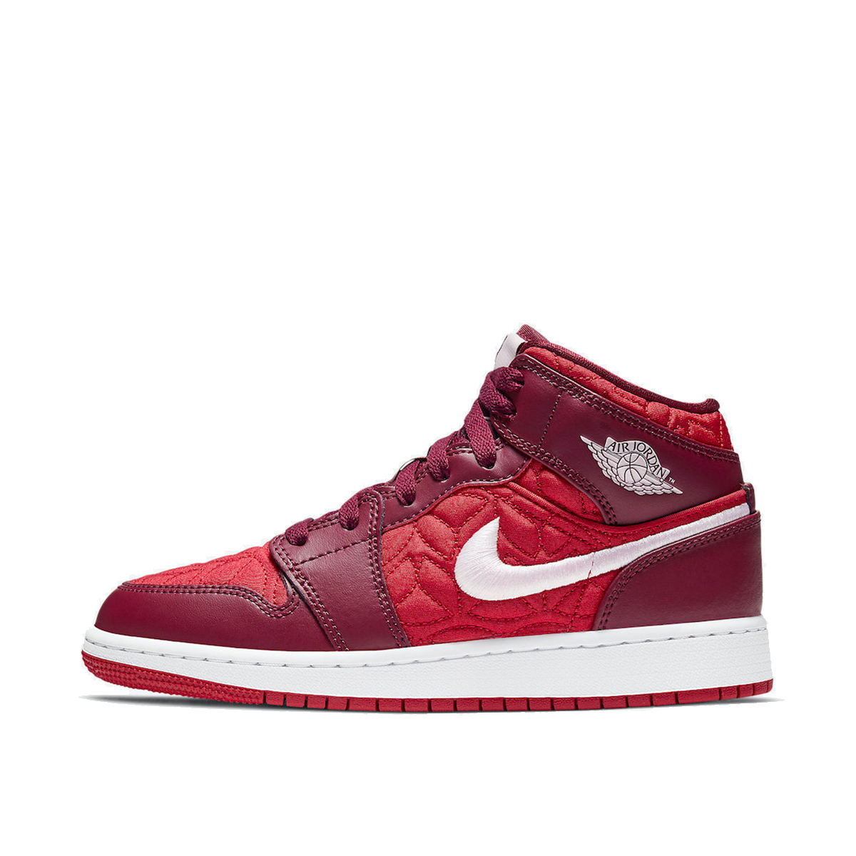 Air Jordan 1 Mid 'Red Quilt' (GS) (2020) GYM RED/DARK BEETROOT/WHITE/PINK FOAM sneaker – authenticated on KLEKT