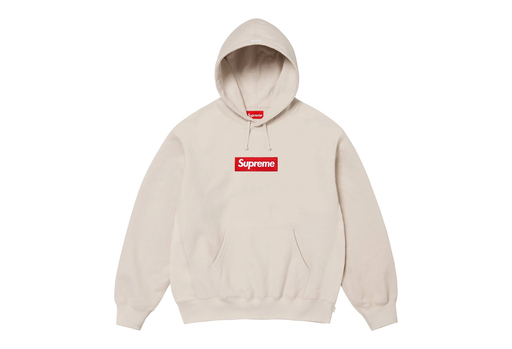 Supreme Box Logo Hooded Sweatshirt 'Stone' (FW24) – authenticated on KLEKT