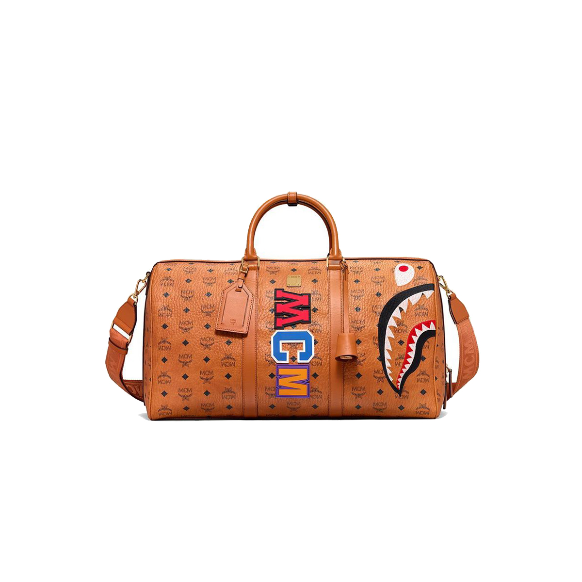 Brands Other x MCM Monogram Leather BAPE Duffle Bag Cognac (2019) Brown sneaker – authenticated on KLEKT