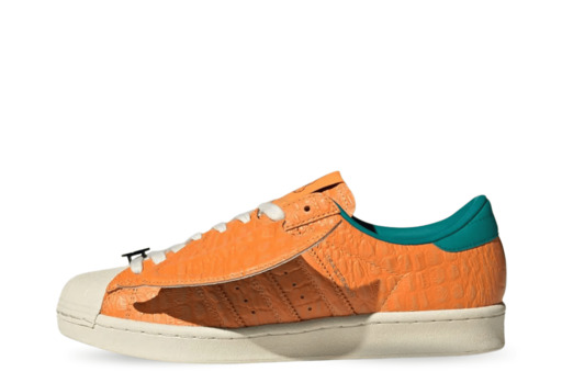 adidas x Pok&eacute;mon Superstar Vintage 'Charizard' in scaly orange with removable wing lace attachments