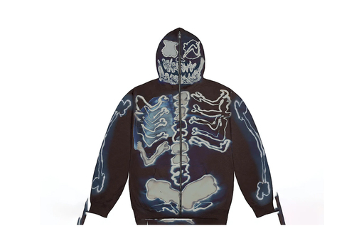 Travis Scott x Cactus Jack For Fragment Skeleton Graffiti Full Zip Hoodie Multi (SS21)