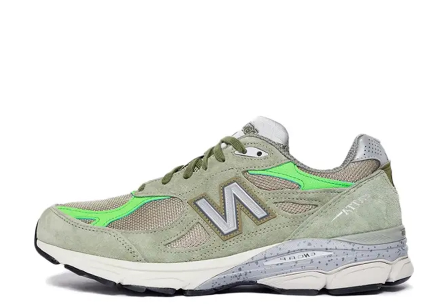 New Balance x Patta 990v3 Keep Your Family Close (2022) OLIVE/BRIGHT GREEN sneaker – authenticated on KLEKT