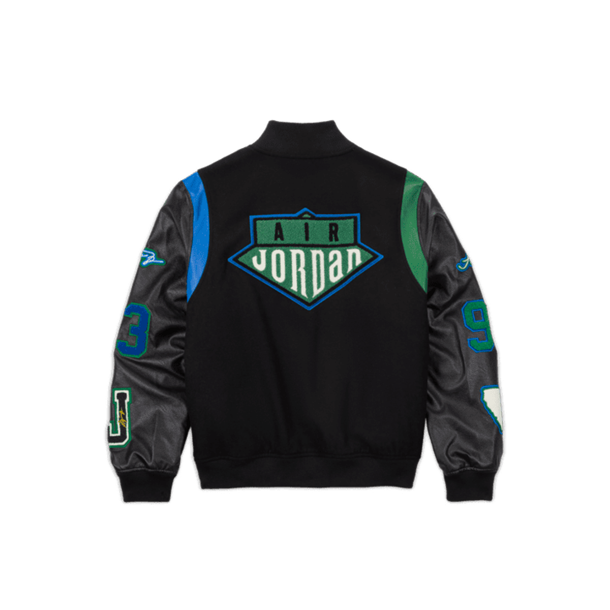 Air Jordan x Aleali May Varsity Jacket Black/Game Royal/Pine Green (SS21) BLACK/GAME ROYAL/ PINE GREEN sneaker – authenticated on KLEKT