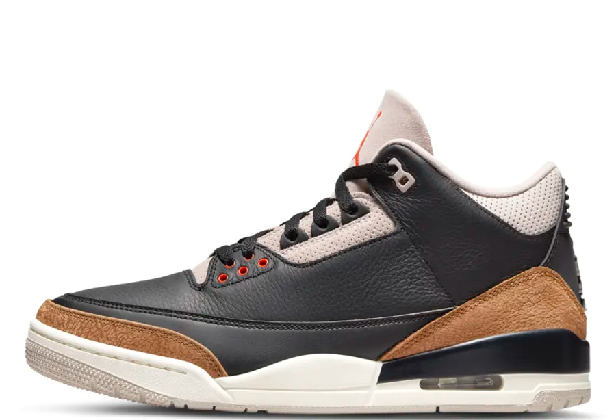 Air Jordan 3 Desert Elephant (2022) Black/Rush Orange-Fossil Stone-Sail sneaker – authenticated on KLEKT