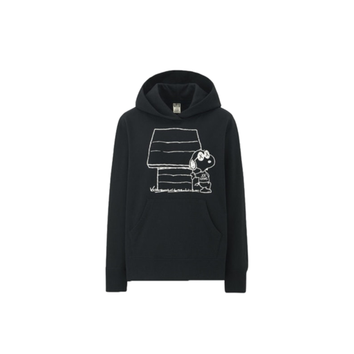 Kaws x Uniqlo x Peanuts Joe Doghouse Hoodie (Japanese Womens Sizing) Black (FW17)