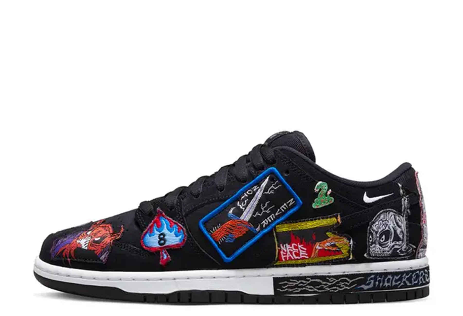 Nike SB x Neckface SB Dunk Low 'Black White' (2022) BLACK/WHITE sneaker – authenticated on KLEKT